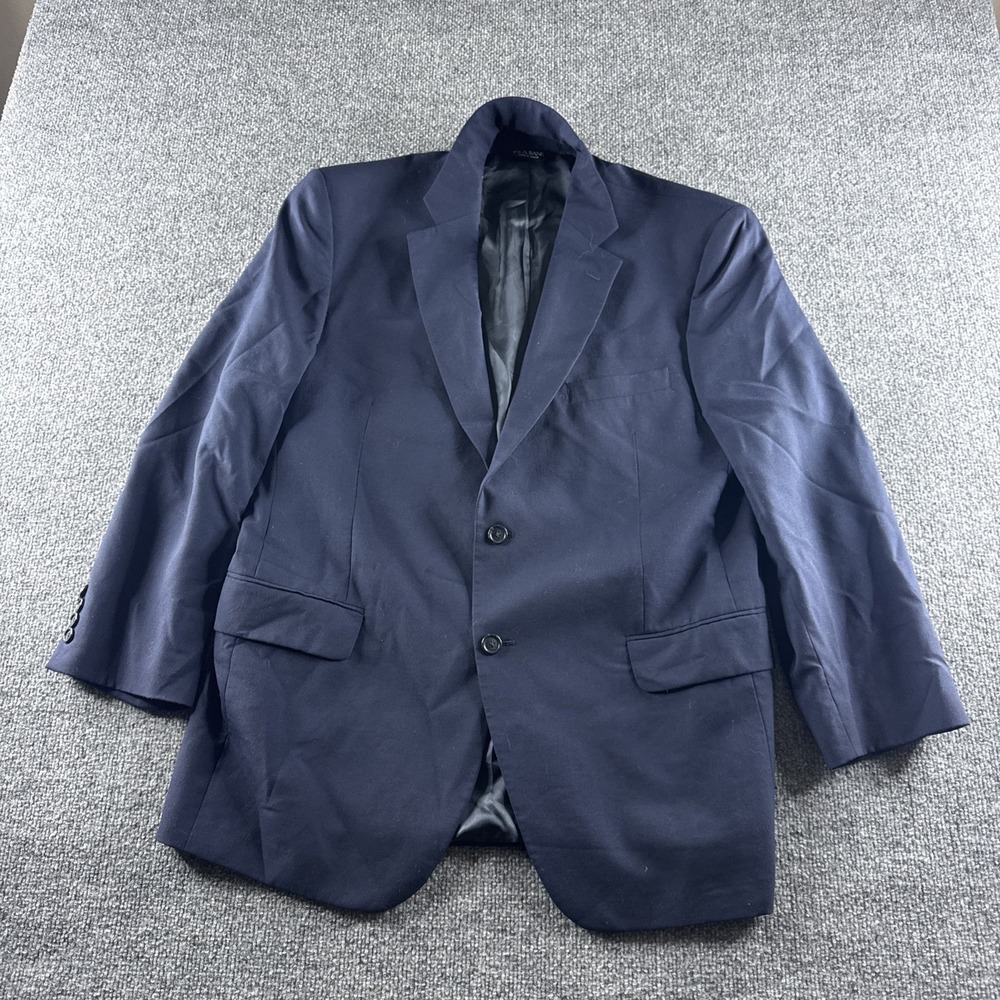 Jos A Bank Gordon Blazer Sport Coat Jacket 100% Wool Navy Blue 44R 2 Button